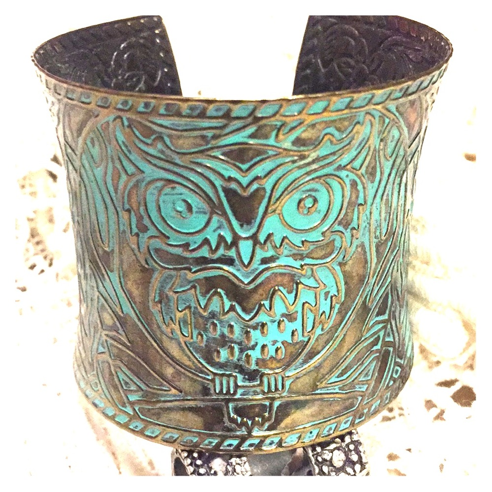Large Owl Cuff Bracelet